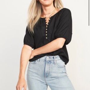 Old Navy Textured Cotton Short Sleeve Blouse (Moving Sale)
